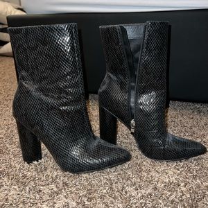 Black snake skin boots